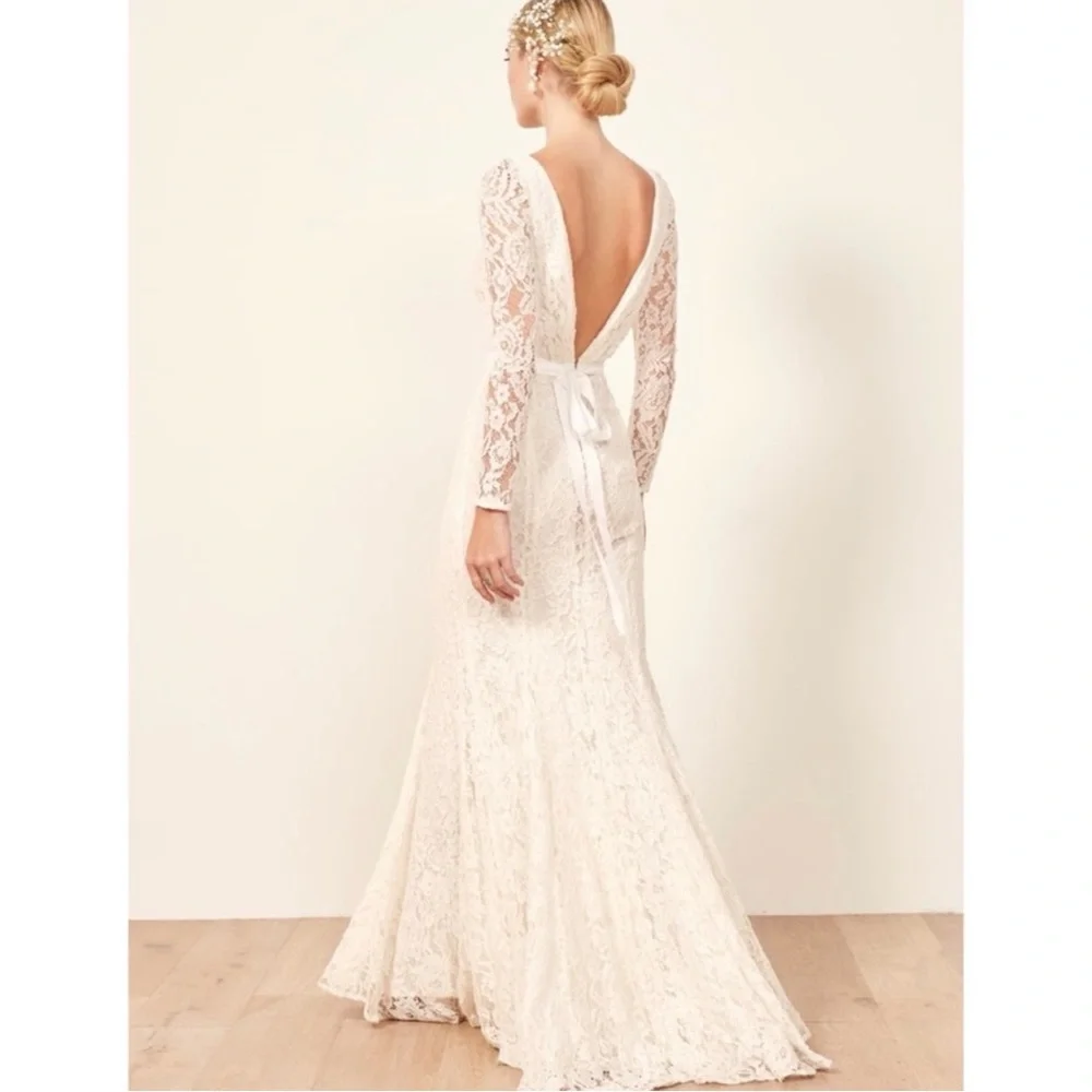 Reformation Hestia Lace Dress in Ivory Size 4 - Picture 2 of 10